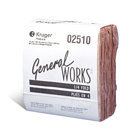 [2510] General Works 2 Ply 1/4 Fold Beige Wipers - 2510