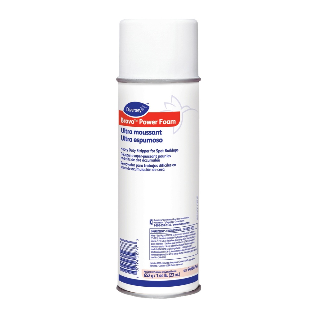 Bravo Power Foam Heavy Duty Stripper for Spot Buildups - 650 g Aerosol