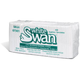 White Swan® 2-Ply Beverage, 4 Fold - 7300
