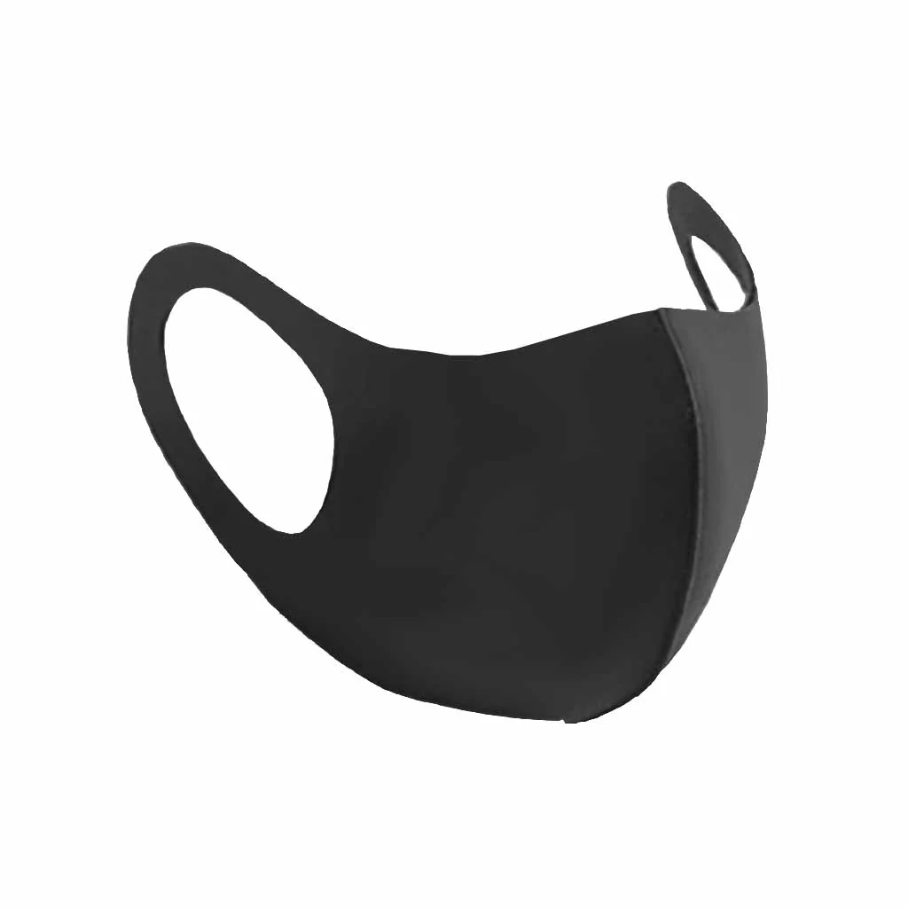 [7746] Adult Reusable Face Mask Black Polyester/Spandex