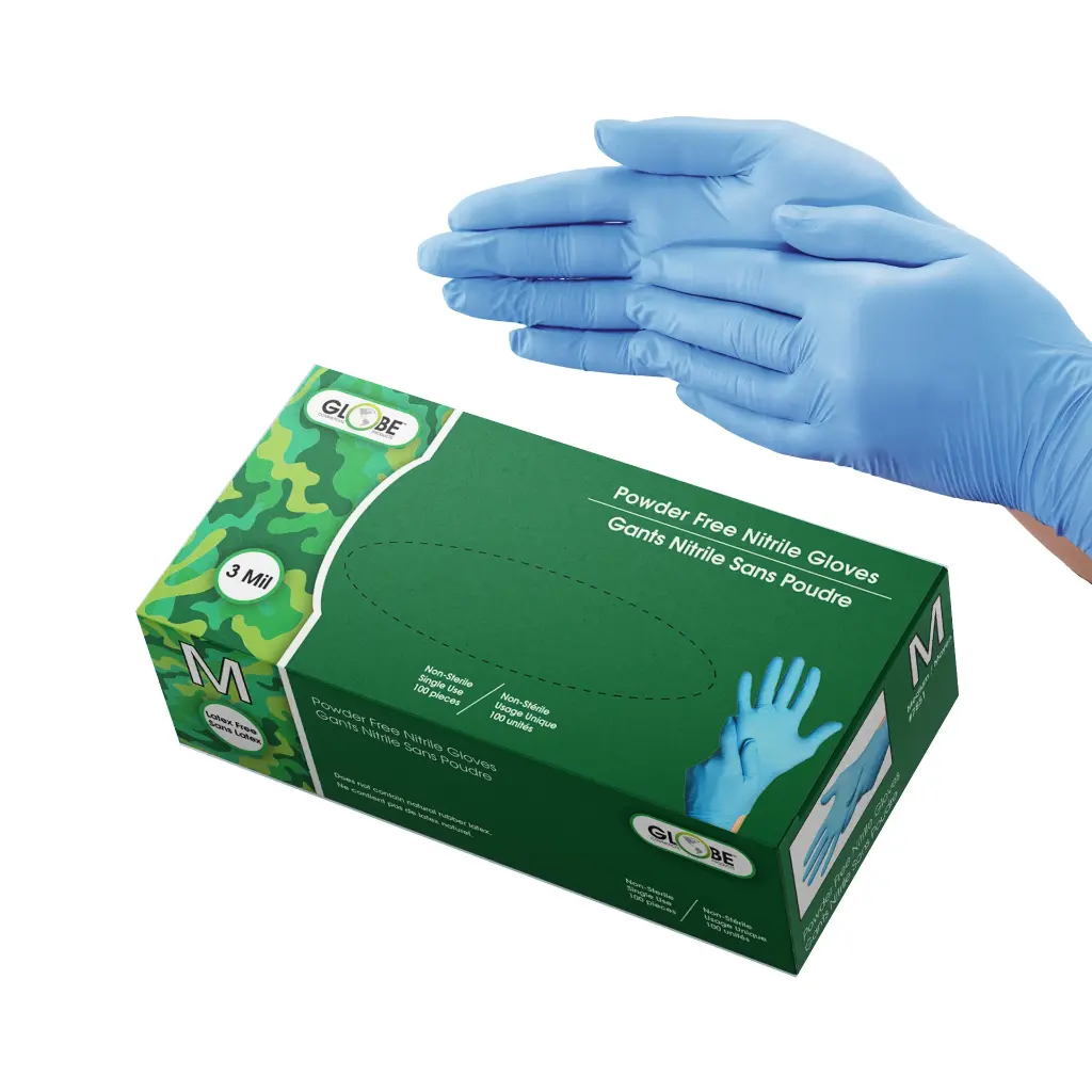 Sky Blue 3 Mil Nitrile Gloves Powder-Free - Medium