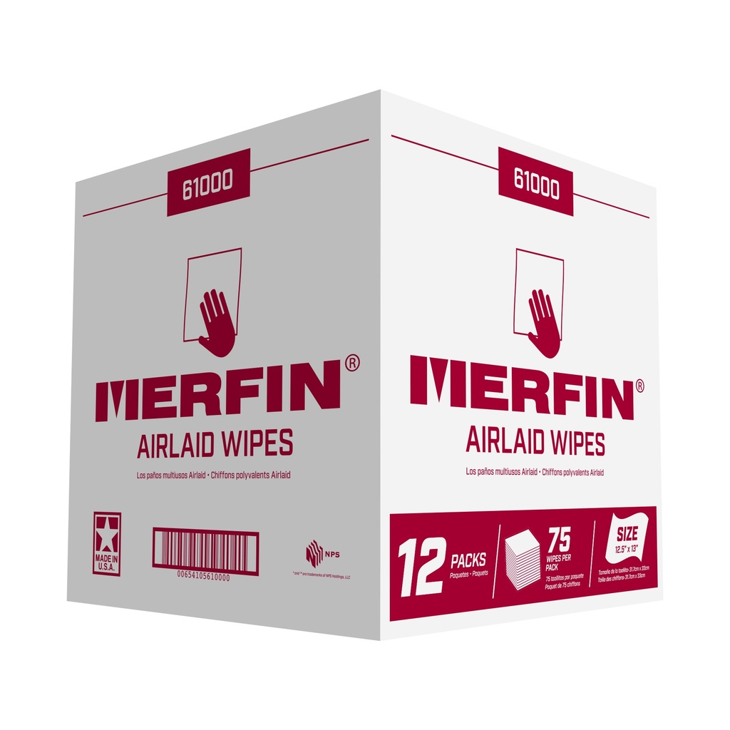 [8000] Merfin® Medium-Duty Airlaid 1/4 Fold Wipe
