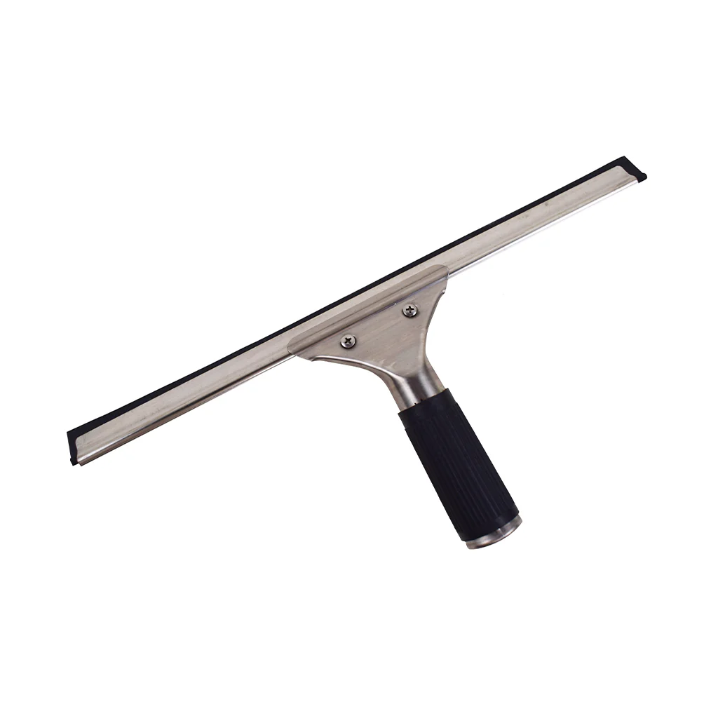 Stainless Steel Floor Squeegee Complete With Channel And Rubber - 10"L / Black/ Silver