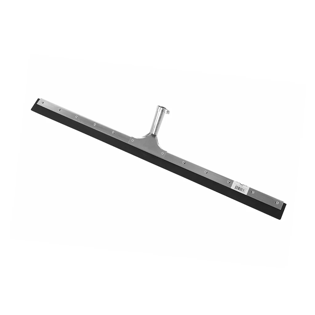 [55618] Straight Black Rubber Floor Squeegee - 18"L / Black/ Silver