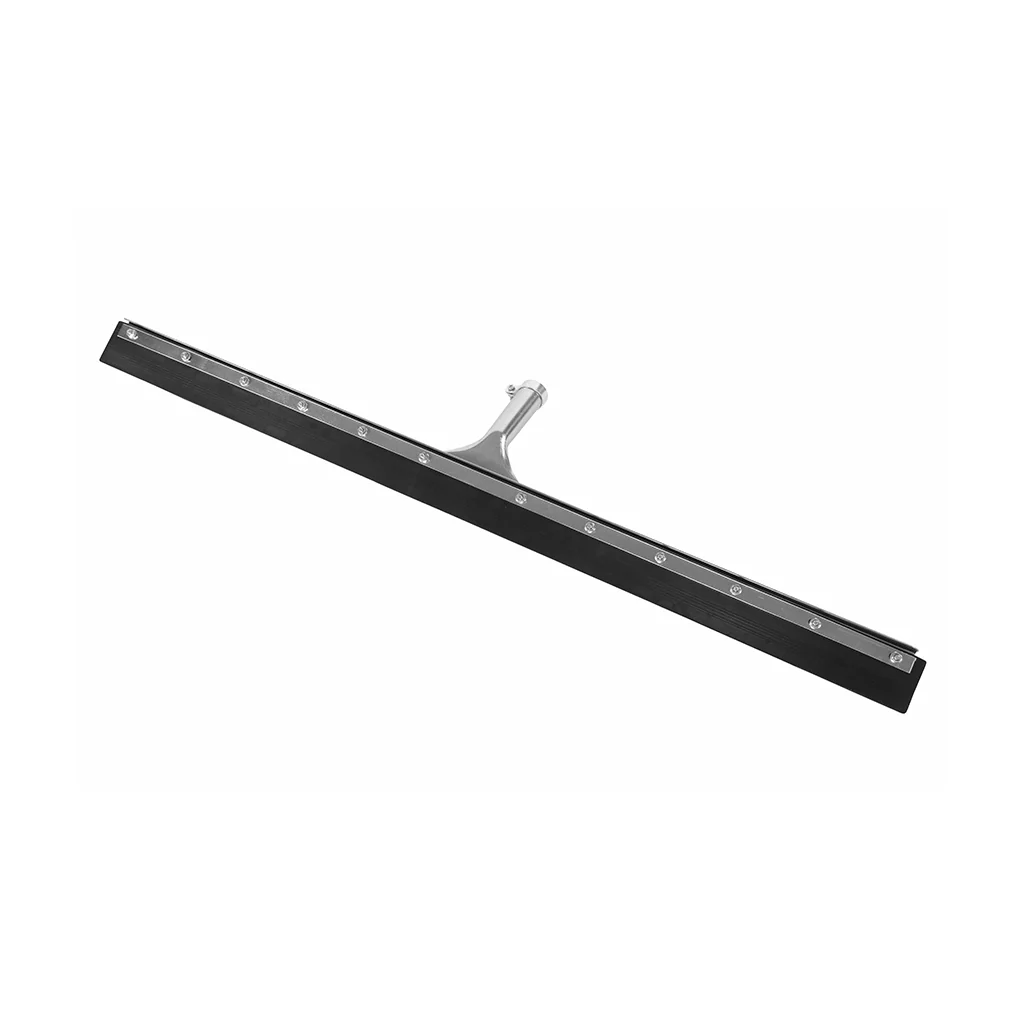[55624] Straight Black Rubber Floor Squeegee - 24"L / Black/ Silver