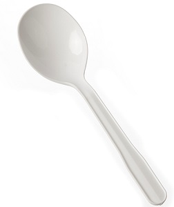 [401845] Polypro Plastic Soupspoon - White