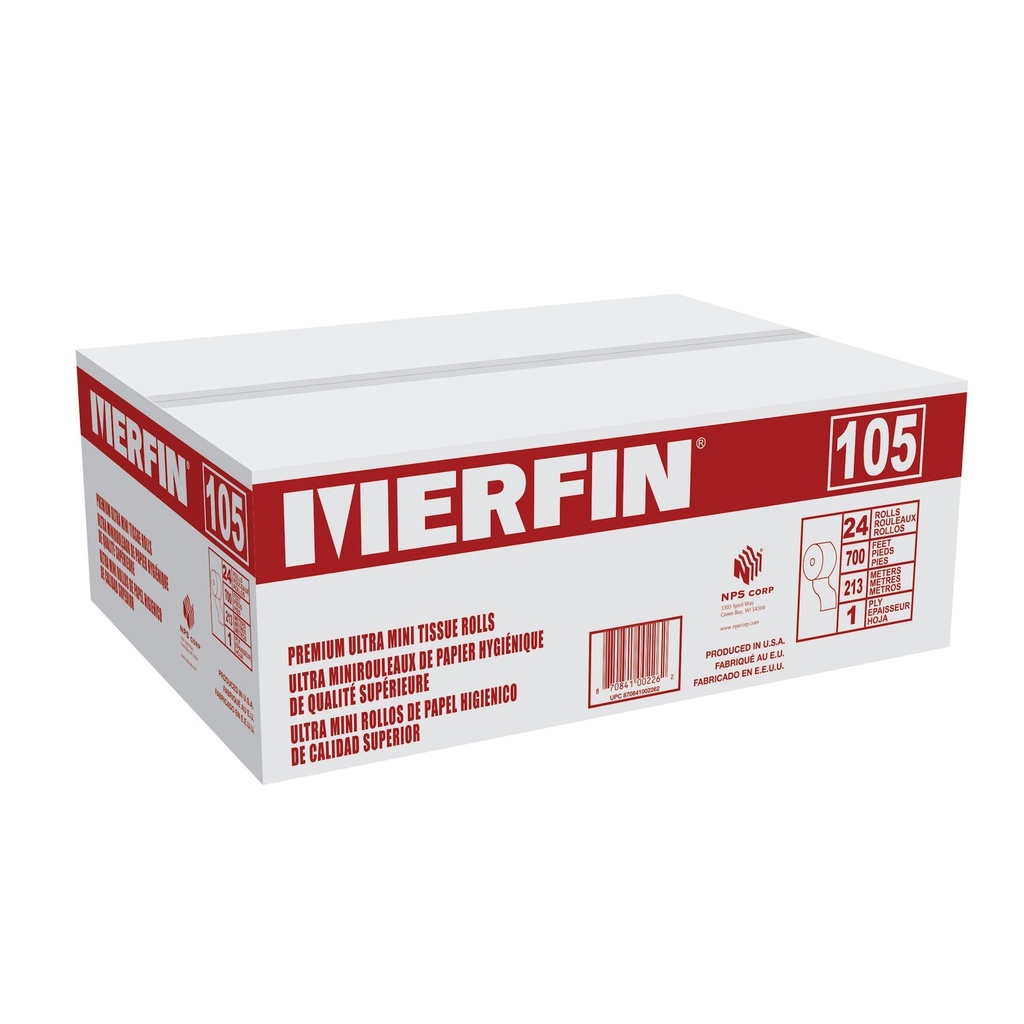Merfin® Exclusive 1-Ply Jumbo Bath Tissue 5″ Diameter