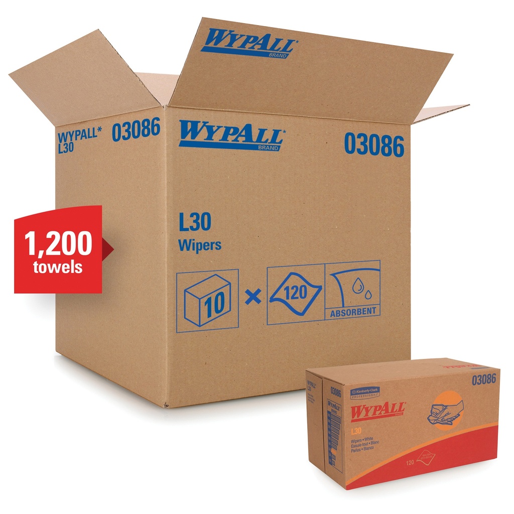 WYPALL L30 General Purpose Wipes - White 10 X 120