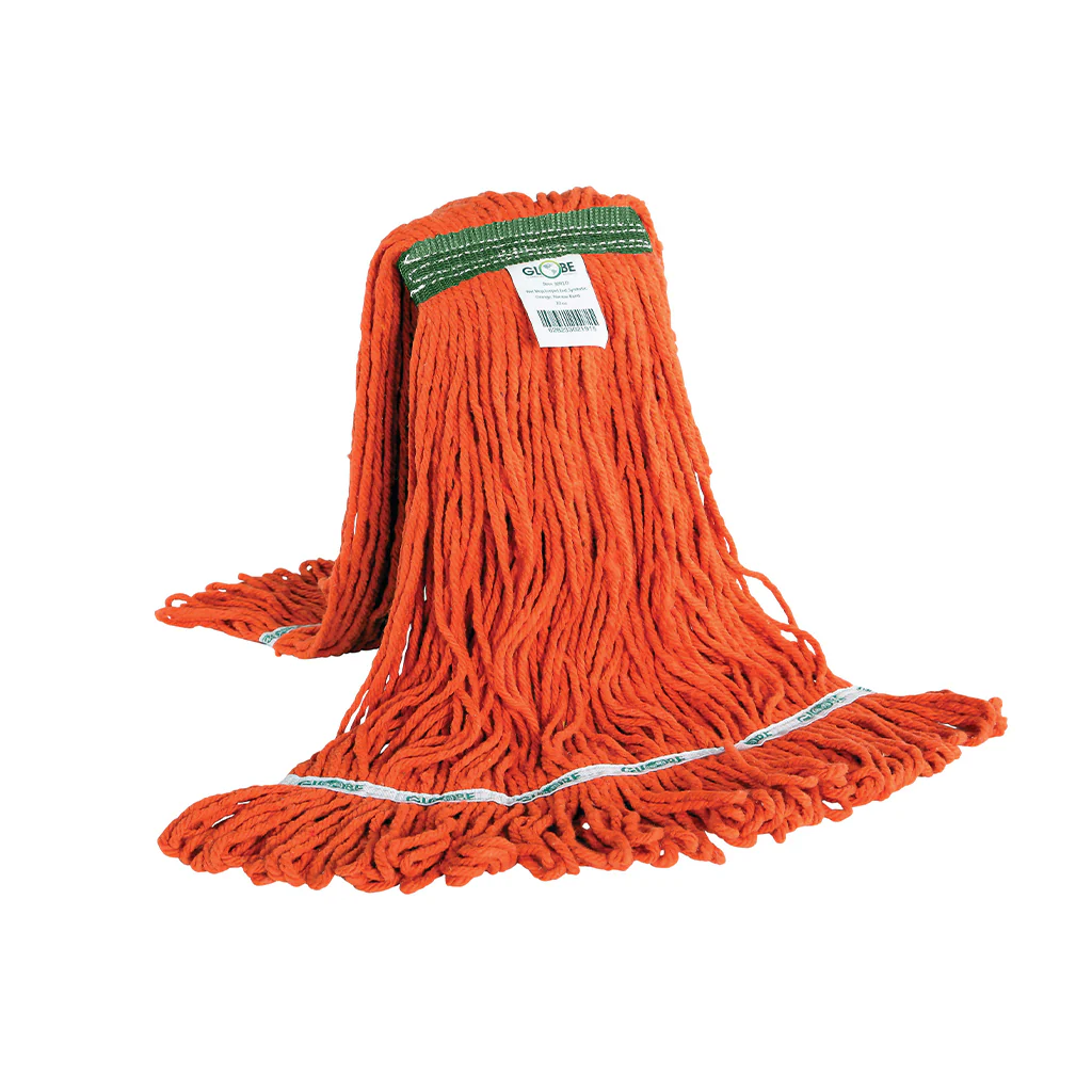 [3832O] Syn-Pro® Synthetic Narrow Band Wet Orange Looped End Mop - 32 Oz / Orange