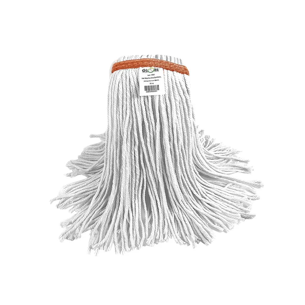 [4PS20] Syn-Pro® Synthetic Narrow Band Wet White Cut End Mop - 20 Oz / White