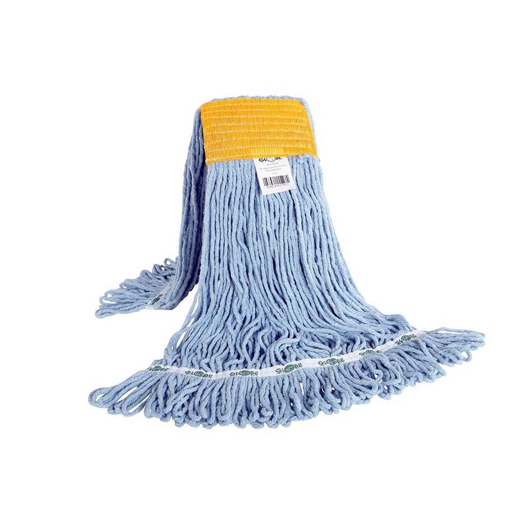 [GCP-3051B] Syn-Pro® Synthetic 5 Inch Wide Band Wet Blue Looped End Mop - 20 Oz / Blue