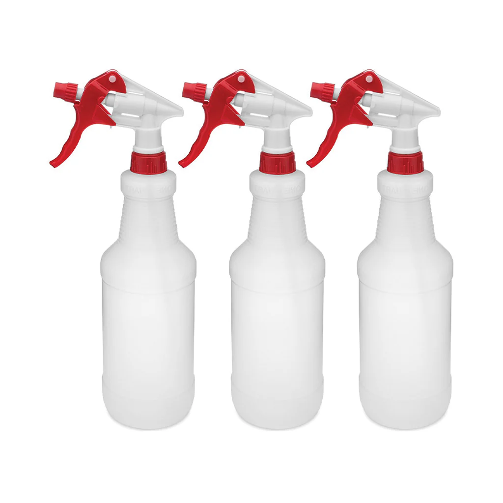 Sprayer Set Bottles With Graduations - 8 Inch Tube With 24 Oz Bottle / 32 Packs of 3 / Poly Bagged / Red