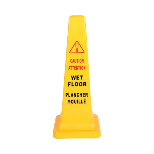 [7201] Safety Cone English-French - Large/ 36"H / Yellow
