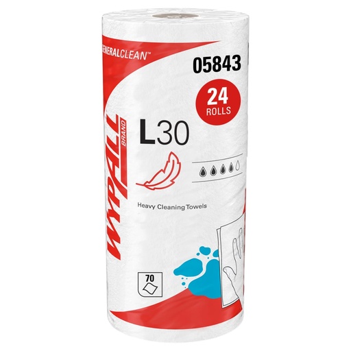 [106010C] WYPALL L30 General Purpose Wipes - White 24 X 70