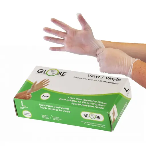 [7902G] 4 Mil Vinyl Gloves Powder-Free - Large / Clear