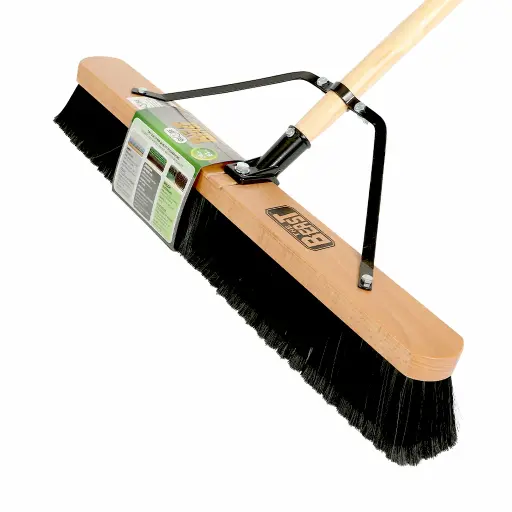 [GCP-4064] The Beast™ Assembled Wood Block Contractor Push Brooms - 24"L Head/ Medium Bristles / Black